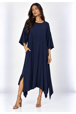 Vestido Plus Viscose Nascente Azul Marinho