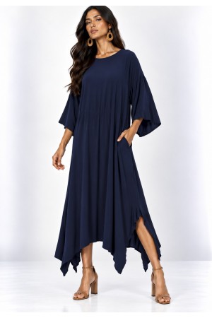 Vestido Plus Viscose Nascente Azul Marinho