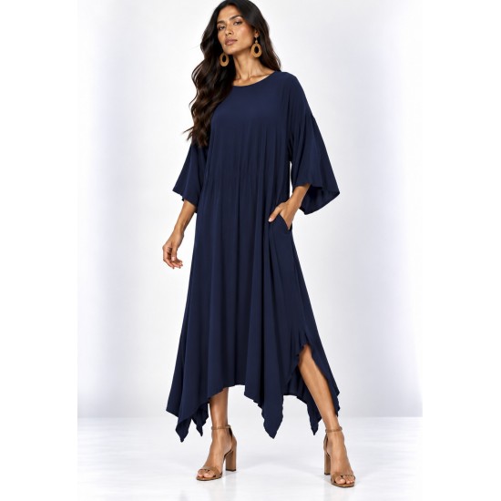 Vestido Plus Viscose Nascente Azul Marinho