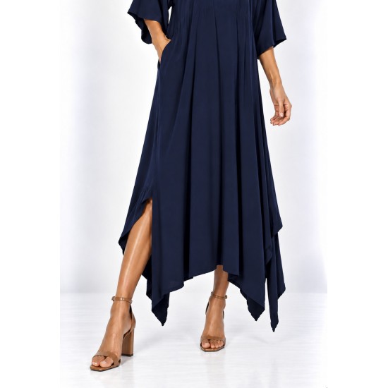 Vestido Plus Viscose Nascente Azul Marinho