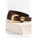 Cinto Encanto Lunar Marrom com Coração Dourado