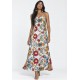 Vestido Longo Anambé Viscose com Bolsos Estampa Jardim Solar