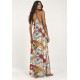 Vestido Longo Anambé Viscose com Bolsos Estampa Jardim Solar