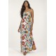 Vestido Longo Anambé Viscose com Bolsos Estampa Jardim Solar