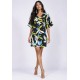 Vestido Curto Pequi Viscose Estampa Jardim Noturno