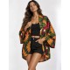 Kimono Viscose Manga Ampla Estampa Festas dos Tucanos