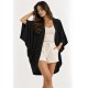 Kimono Viscose Manga Ampla Preto