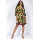 Vestido Curto Caaxixá Viscose com Cordão na Cintura Estampa Festas dos Tucanos
