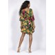 Vestido Curto Caaxixá Viscose com Cordão na Cintura Estampa Festas dos Tucanos