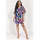 Vestido Curto Pequi Viscose Estampa Aurora Urbana
