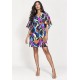 Vestido Curto Pequi Viscose Estampa Aurora Urbana
