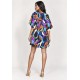 Vestido Curto Pequi Viscose Estampa Aurora Urbana