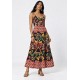 Vestido Midi Tefé Viscose Estampa Canto da Floresta