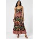 Vestido Midi Tefé Viscose Estampa Canto da Floresta