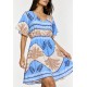 Vestido Curto Rodado Viscose Estampa Águas de Anavilhanas