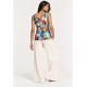 Blusa Regata Nhambu Viscose Estampa Bichanos em Festa