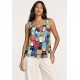 Blusa Regata Nhambu Viscose Estampa Bichanos em Festa