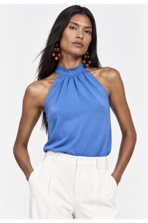Blusa Trapézio Kaiapó Malha Azul Céu
