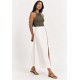Saia Midi com Zíper Branco Natural