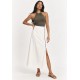 Saia Midi com Zíper Branco Natural