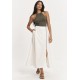 Saia Midi com Zíper Branco Natural