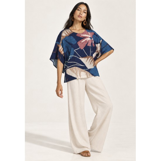 Blusa Ampla Uapê Viscose Estampa Jardim de Caxiuanã