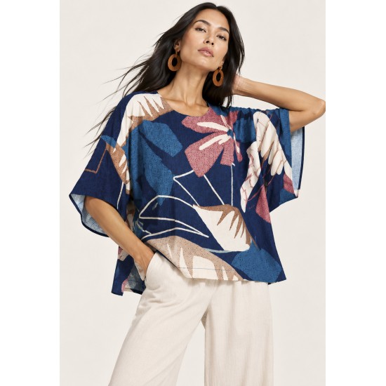 Blusa Ampla Uapê Viscose Estampa Jardim de Caxiuanã