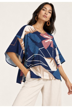 Blusa Ampla Uapê Viscose Estampa Jardim de Caxiuanã
