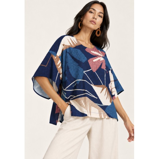 Blusa Ampla Uapê Viscose Estampa Jardim de Caxiuanã