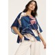 Blusa Ampla Uapê Viscose Estampa Jardim de Caxiuanã