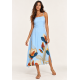 Vestido Midi Alça Fina Jardim de Jurema Azul Brisa