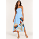 Vestido Midi Alça Fina Jardim de Jurema Azul Brisa
