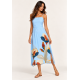 Vestido Midi Alça Fina Jardim de Jurema Azul Brisa