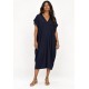Vestido Kaftan Detalhes nas Costas Azul