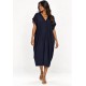 Vestido Kaftan Detalhes nas Costas Azul