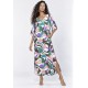Vestido Midi Abapã Plano com Bolso Estampa Encanto Botânico