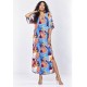Vestido Midi Abapã Plano com Bolso Estampa Aurora Profunda