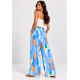 Calça Pantalona Elastic Estampa Blue Organic