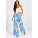 Calça Pantalona Elastic Estampa Blue Organic