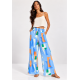 Calça Pantalona Elastic Estampa Blue Organic
