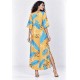 Vestido Midi Abapã Plano com Bolso Estampa Aurora Botânica
