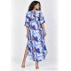Vestido Midi Abapã Plano com Bolso Estampa Jardim Celeste