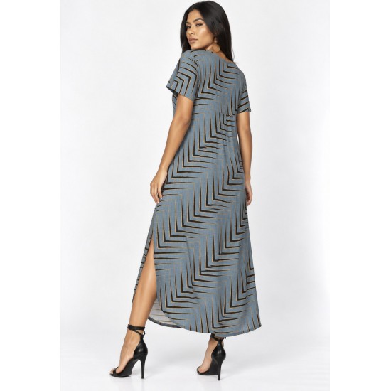 Vestido Midi Abapã Malha com Bolso Estampa Murici