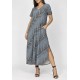 Vestido Midi Abapã Malha com Bolso Estampa Murici