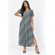 Vestido Midi Abapã Malha com Bolso Estampa Murici