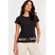 T-Shirt Malha Preta Estampa Bichanos