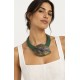 Colar Biojoia Folha do Maicá Látex Natural Verde Maicá Multicolor