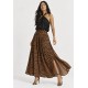 Saia Longa Juma Viscose Estampa Onça Dourada