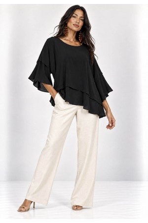 Blusa Ampla Cascata Preta