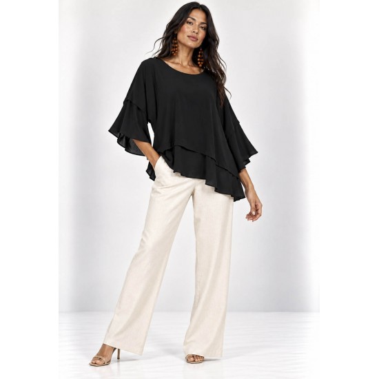 Blusa Ampla Cascata Preta